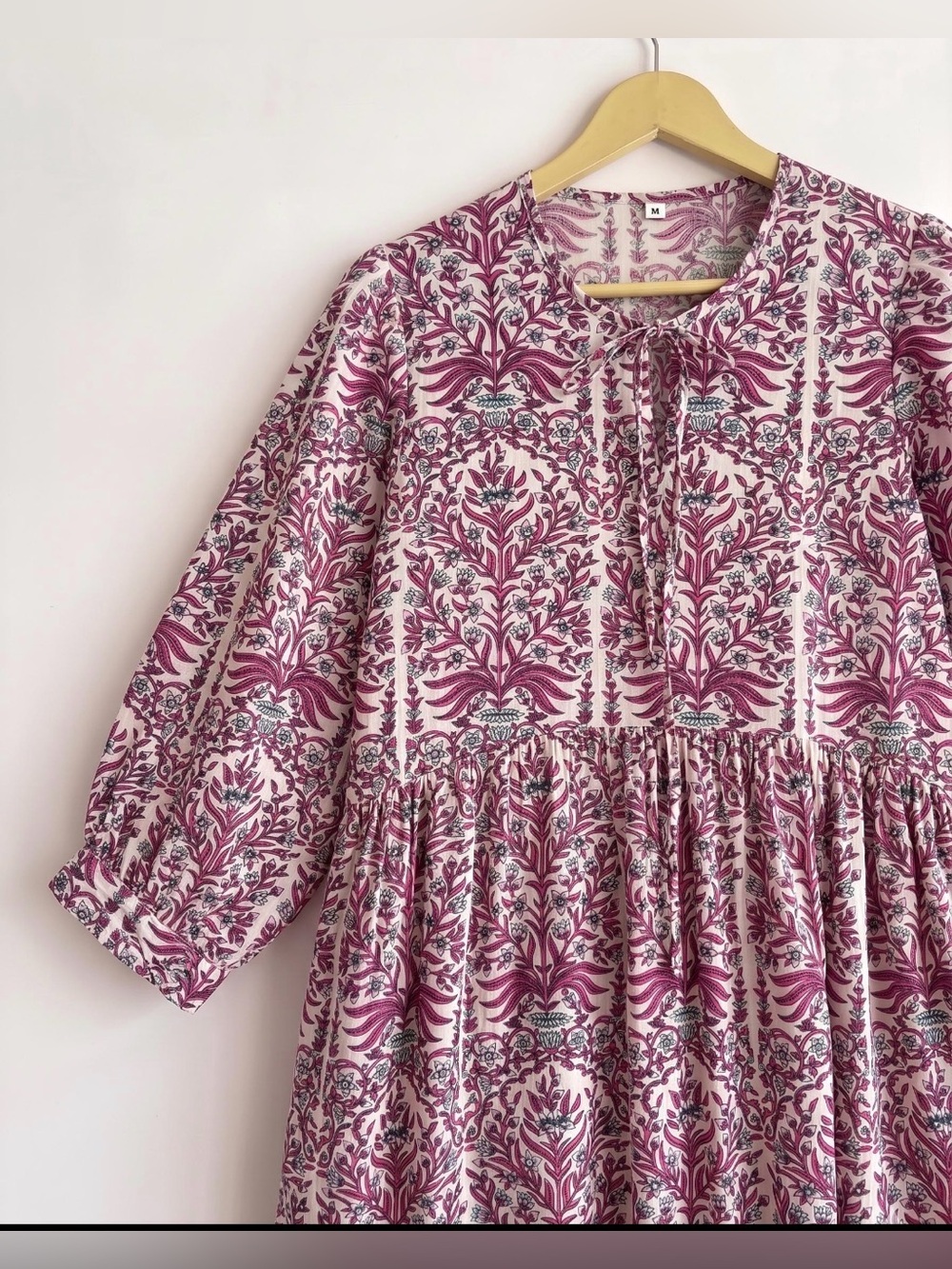 NWT XL Hand Block Print Cotton Indian Dress